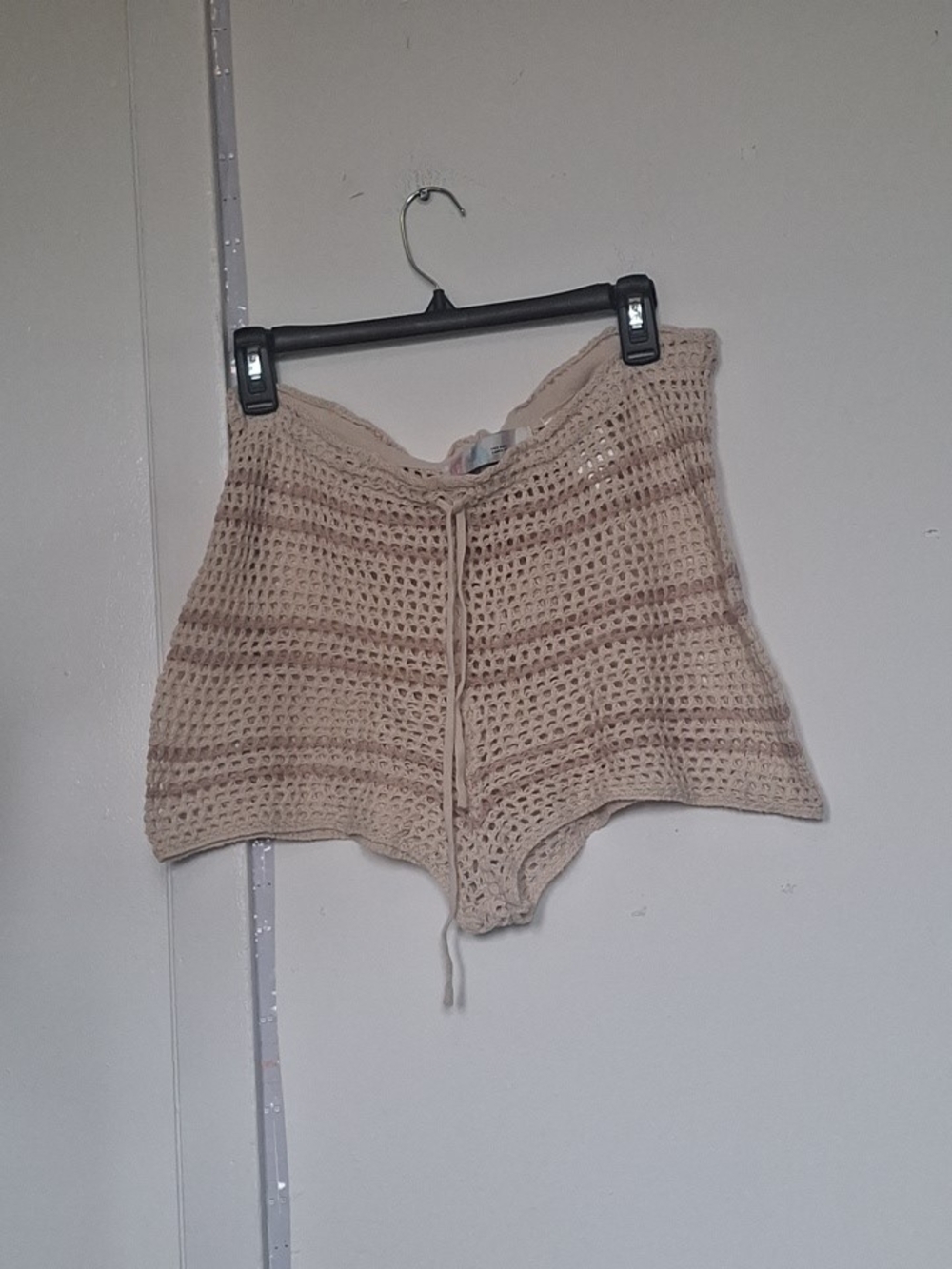 Crochet Drawstring Women’s Skort in Light Beige